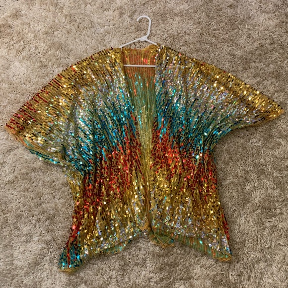 Dolls Kill Intimates & Sleepwear Dolls Kill Rainbow Sequin Kimono